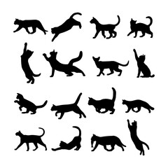  Cat silhouette set collection good for sticker icon