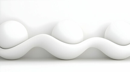 Poster - Abstract White Spheres on a Wave Background