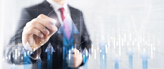 Wall Mural - stock market forex trading graph and candlestick chart suitable for financial investment concept