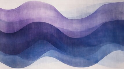 Poster - Curving lines of pencil strokes create a soothing gradient of purple and blue on textile canvas