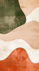 Poster - Exploring abstract wave forms in muted earth tones that evoke a sense of calm and harmony in design