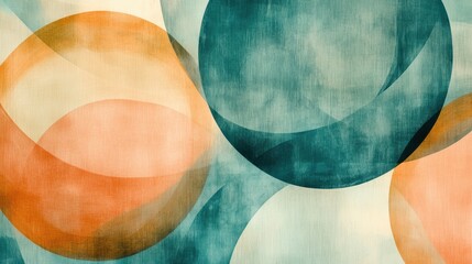 Poster - Creative exploration of orange and teal abstract shapes showcasing elegance and fluidity in a modern design