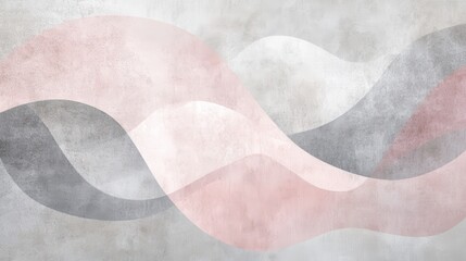 Aufkleber - Soft pink abstract curves create a serene and gentle atmosphere in a minimalist design