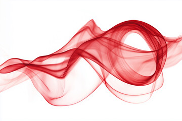 Aufkleber - red wave of smoke is flowing across a white background. The red color of the smoke creates a sense of movement and energy