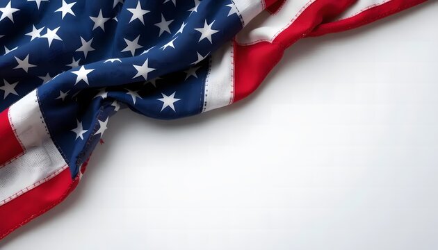 Happy Memorial Day concept made from usa flag, white wall background.
