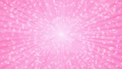Poster - soft pink radiant background with dreamy starburst pattern, glowing white stars, subtle texture, perfect for feminine design