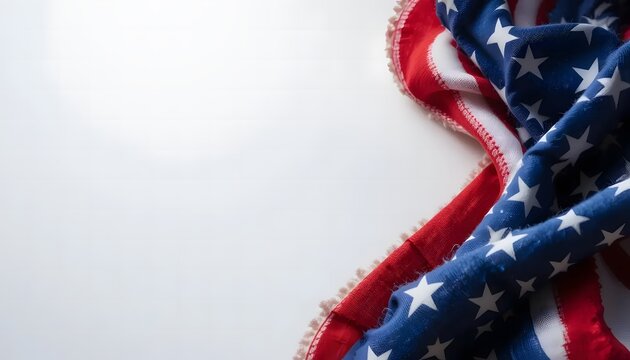 Happy Memorial Day concept made from usa flag, white wall background.
