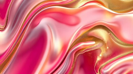 Aufkleber - captivating swirls of pink and gold in an abstract display of fluid artistry