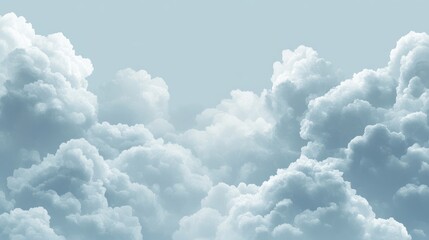 Poster - Cloud formation in a light gray-blue sky creating a serene atmosphere