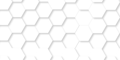 Poster - abstract emboss white hexagonal background. luxury white pattern. vector futuristic minimal honeycom