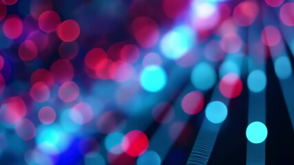 Poster - A vibrant array of blue and pink bokeh lights creates a captivating abstract background, ideal for various digital design projects and artistic expressions.