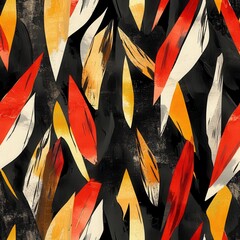 Leinwandbilder - Colorful abstract doodle patterns in bold watercolor style featuring striking shapes and warm tones