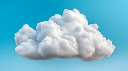 Poster - Fluffy White Cloud Against a Vivid Blue Sky