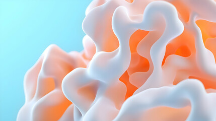 Poster - Close-up View of a Healthy Cell 3D Render Pastel Colors
