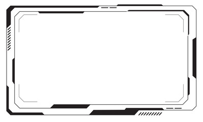 Poster - HUD frames black user interface elements design modern technology futuristic control panel screen digital hologram window gaming menu touching cyber monitor set white background vector