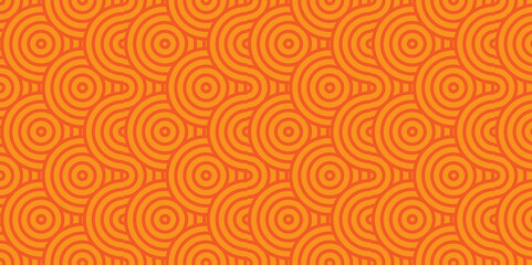 Poster - overlapping creative diamond circle abstract orange pattern waves texture. geometric digital fabric 