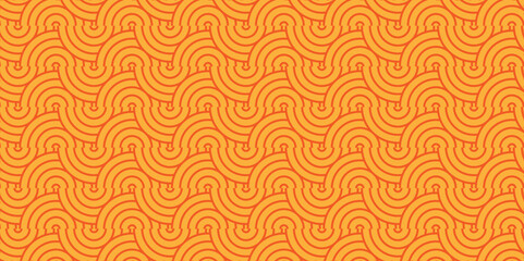Poster - overlapping creative diamond circle abstract orange pattern waves texture. geometric digital fabric 