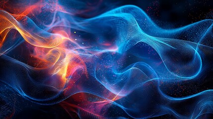 Wall Mural - a colorful, swirling mass of light and dark blue and orange