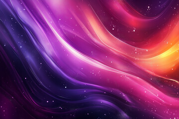 Poster - Abstract Purple Wave Background with Space Dust and Light Streaks