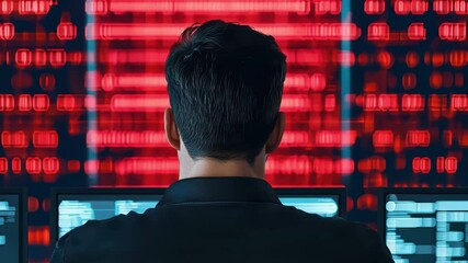 Poster - Focused Individual Working on Data Analysis Display