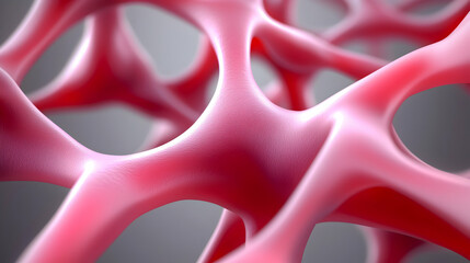 Poster - Detailed Pink Cellular Network Illustration