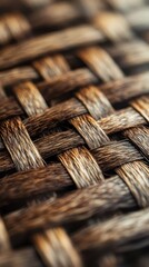 Poster - Close up photograph of tightly woven brown textured material