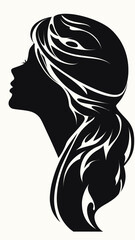 Poster - Minimalist Silhouette of a Woman's Profile in Elegant Vector Art for Stylish Designs