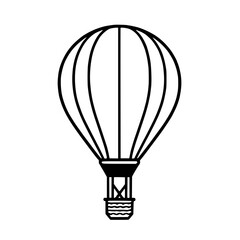 Poster - Whimsical Line Art: Hot Air Balloon Ascends to the Sky A minimalist outline creates a sense of adventure and freedom A classic symbol of exploration