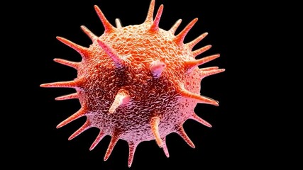 Poster - Microscopic View of Colorful Spiky Microbe Structure