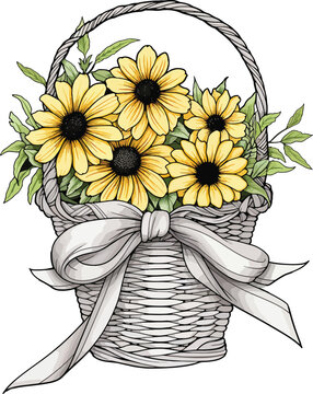 Blomming Flowers Branches Frame Type Colorful