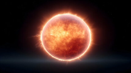 Poster - Fiery Orange Sun in Dark Space