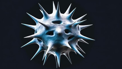 Poster - Intricate spiky microorganism on dark background