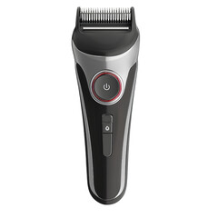Wall Mural -  This is an electric hair clipper with a black body and silver decoration  template background PNG