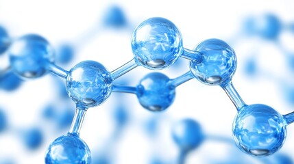 Poster - Abstract Background, Luminous Blue Molecular Structure, Network, Nodes, Connections, Energy, Science