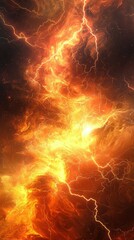 Poster - High Energy Background with Swirling Smoke and Vibrant Flames