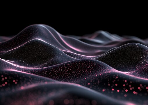 Abstract Digital Waves - Dark Background