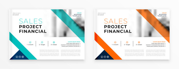 Wall Mural - set of professional brochure layout a printable magazine cover page