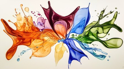 Poster - Abstract modern art with a powerful explosion of bright, bold colors and energetic movement.