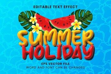 Poster - Summer holiday 3d inflate vector text effect