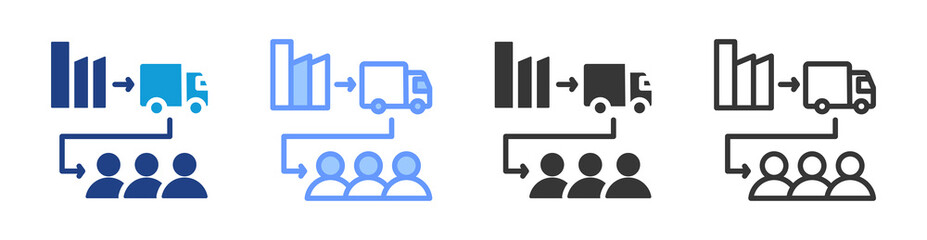 Poster - Direct Distribution icon set multiple style collection