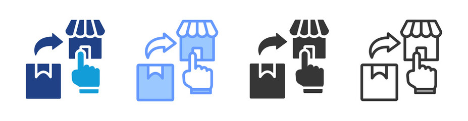Poster - Selective Distribution icon set multiple style collection