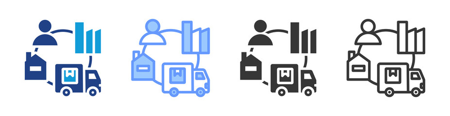 Poster - Shipping Logistics icon set multiple style collection