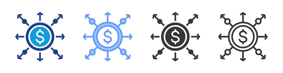 Poster - Cost Effective Distribution icon set multiple style collection