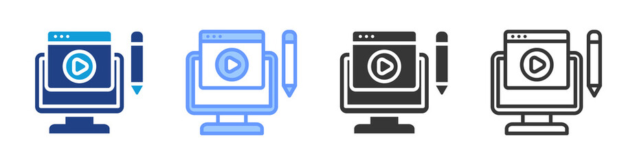 Poster - Content Creation icon set multiple style collection