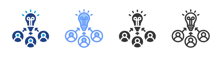 Poster - Crowdsourcing icon set multiple style collection