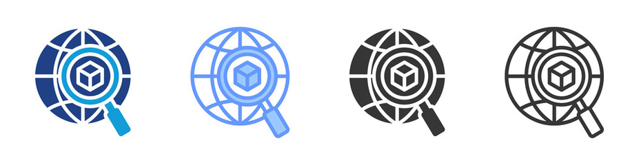 Poster - Sourcing icon set multiple style collection