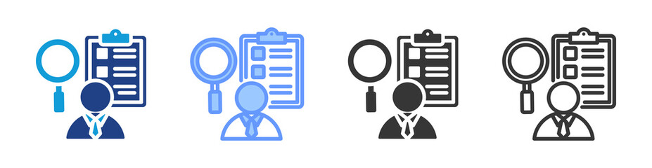 Poster - Vendor Evaluation icon set multiple style collection