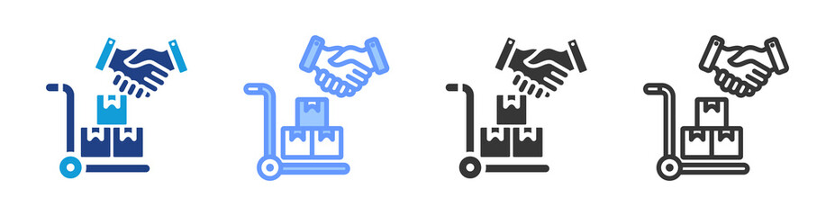 Poster - Supplier Agreement icon set multiple style collection