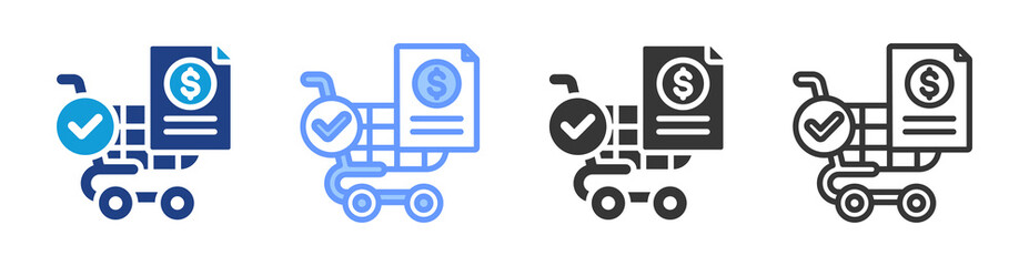 Poster - Purchasing Agreement icon set multiple style collection