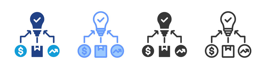 Poster - Sourcing Strategy icon set multiple style collection